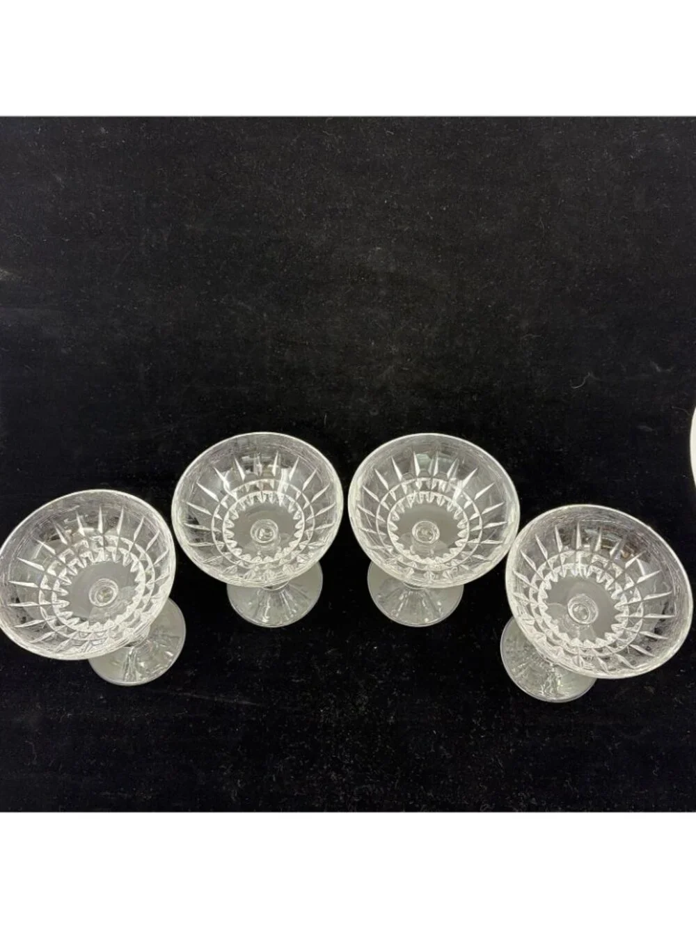 Vintage Nachtmann Astra Crystal Champagne Coupe Tall Sherbet Glasses Set of 4